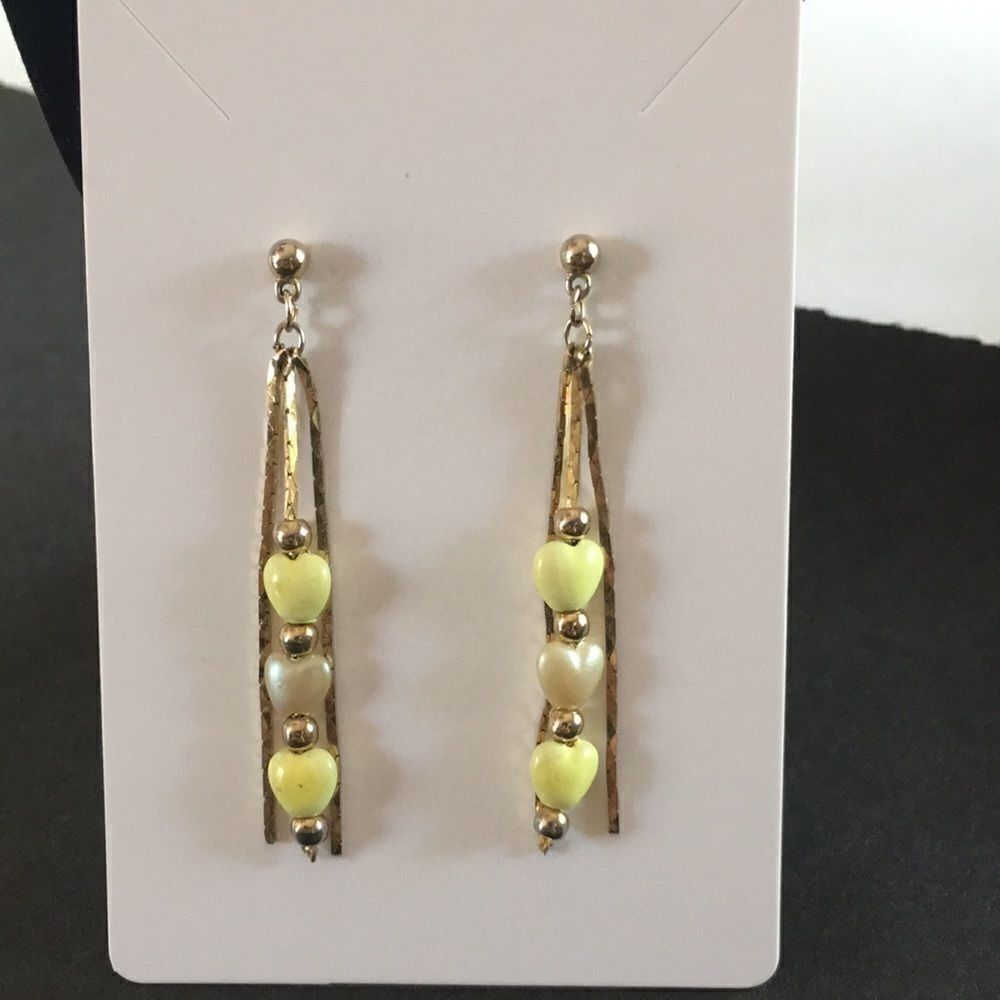 Bundle 3 for $15 Gold Tone W/ Yellow Heart Post Earrings